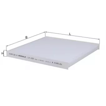Filtre, air de l'habitacle MAHLE LA 635