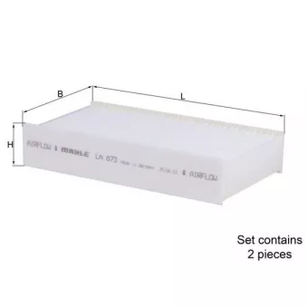 Filtre, air de l'habitacle MAHLE LA 873/S