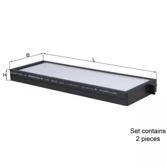 Filtre, air de l'habitacle MAHLE LA 912/S