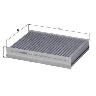 Filtre, air de l'habitacle MAHLE LAK 250