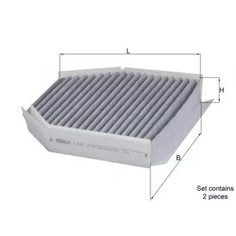 Filtre, air de l'habitacle MAHLE LAK 278/S