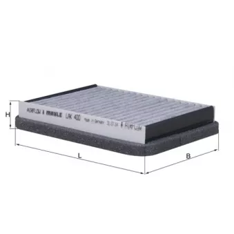 Filtre, air de l'habitacle MAHLE LAK 400