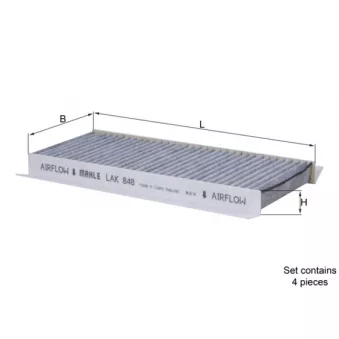 Filtre, air de l'habitacle MAHLE LAK 848/S