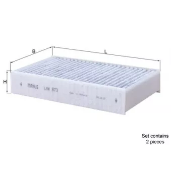 Filtre, air de l'habitacle MAHLE LAK 873/S