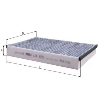 Filtre, air de l'habitacle MAHLE LAK 875