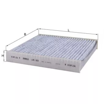 Filtre, air de l'habitacle MAHLE LAK 922