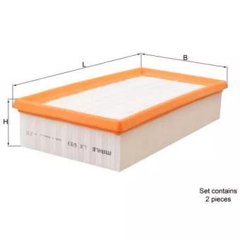 Filtre à air MAHLE LX 693/S