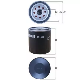 Filtre à huile MAHLE OC 1063