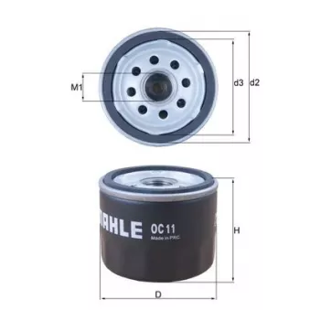 Filtre à huile MAHLE OC 11