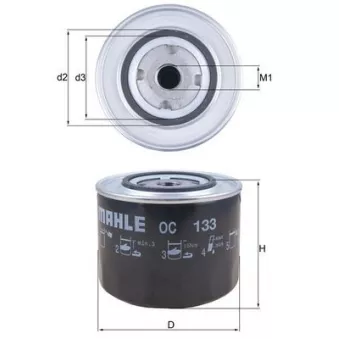 Filtre à huile MAHLE OC 133