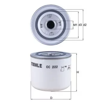 Filtre à huile MAHLE OC 222