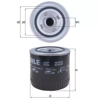 Filtre à huile MAHLE OC 223