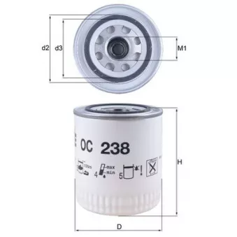 Filtre à huile MAHLE OC 238