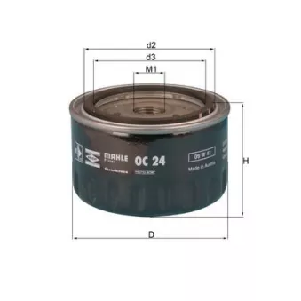 Filtre à huile MAHLE OC 24