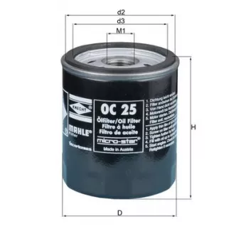 Filtre à huile MAHLE OC 25