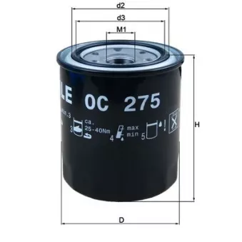 Filtre à huile MAHLE OC 275