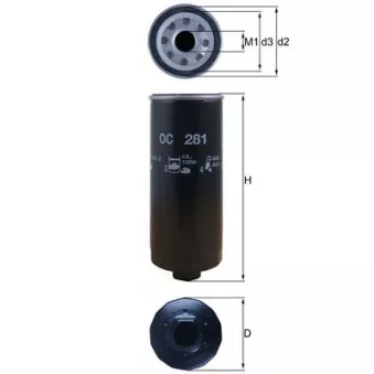 Filtre à huile MAHLE OC 281