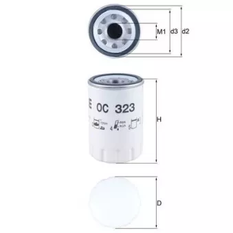 Filtre à huile MAHLE OC 323