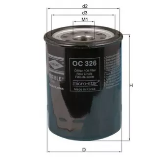 Filtre à huile MAHLE OC 326