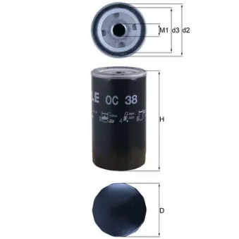 Filtre à huile MAHLE OC 38
