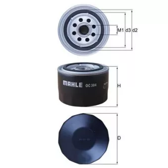 Filtre à huile MAHLE OC 384