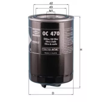 Filtre à huile MAHLE OC 470