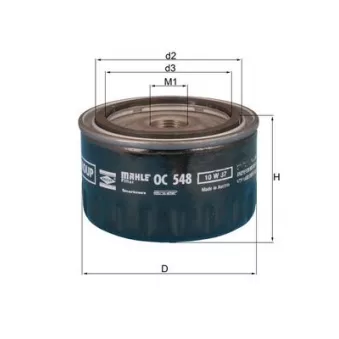 Filtre à huile MAHLE OC 548