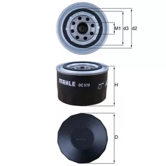 Filtre à huile MAHLE OC 570