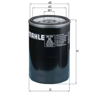 Filtre à huile MAHLE OC 571