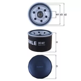 Filtre à huile MAHLE OC 607