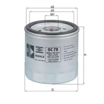 Filtre à huile MAHLE OC 78