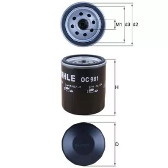 Filtre à huile MAHLE OC 981