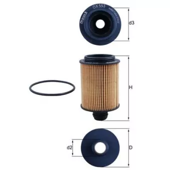 Filtre à huile MAHLE OX 553D