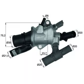 Thermostat d'eau MAHLE TI 166 88