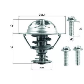 Thermostat d'eau MAHLE TX 202 90D