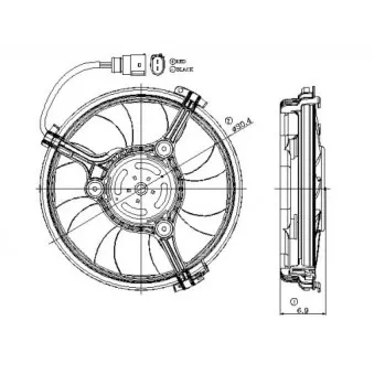 Ventilateur, refroidissement du moteur NRF 47406