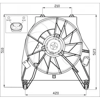 Ventilateur, refroidissement du moteur NRF 47457