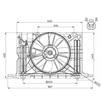 Ventilateur, refroidissement du moteur NRF 47576