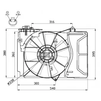 Ventilateur, refroidissement du moteur NRF 47669