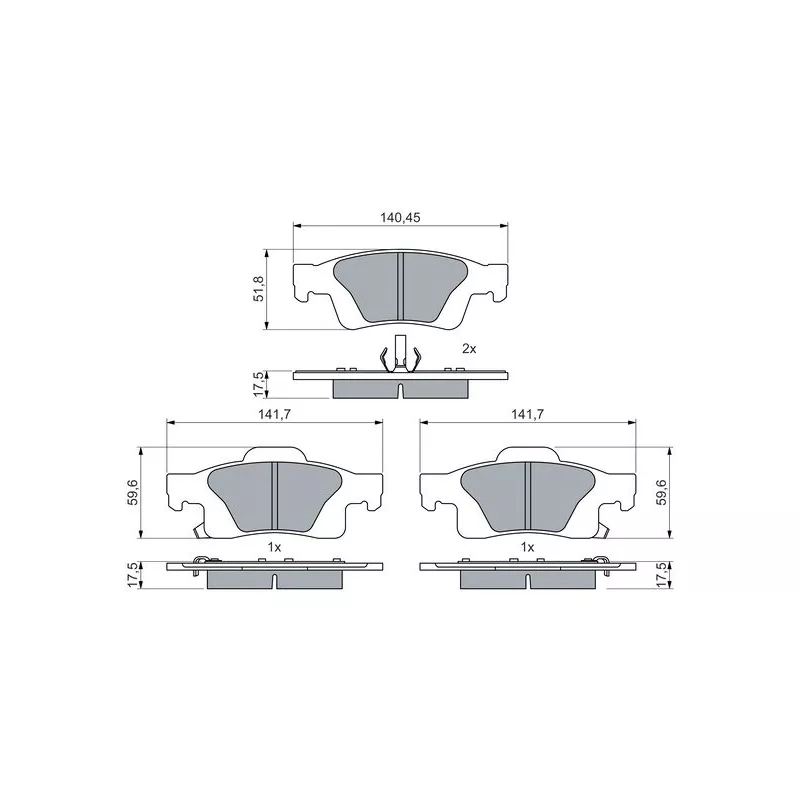 Jeu de 4 plaquettes de frein avant BOSCH 0 986 460 081