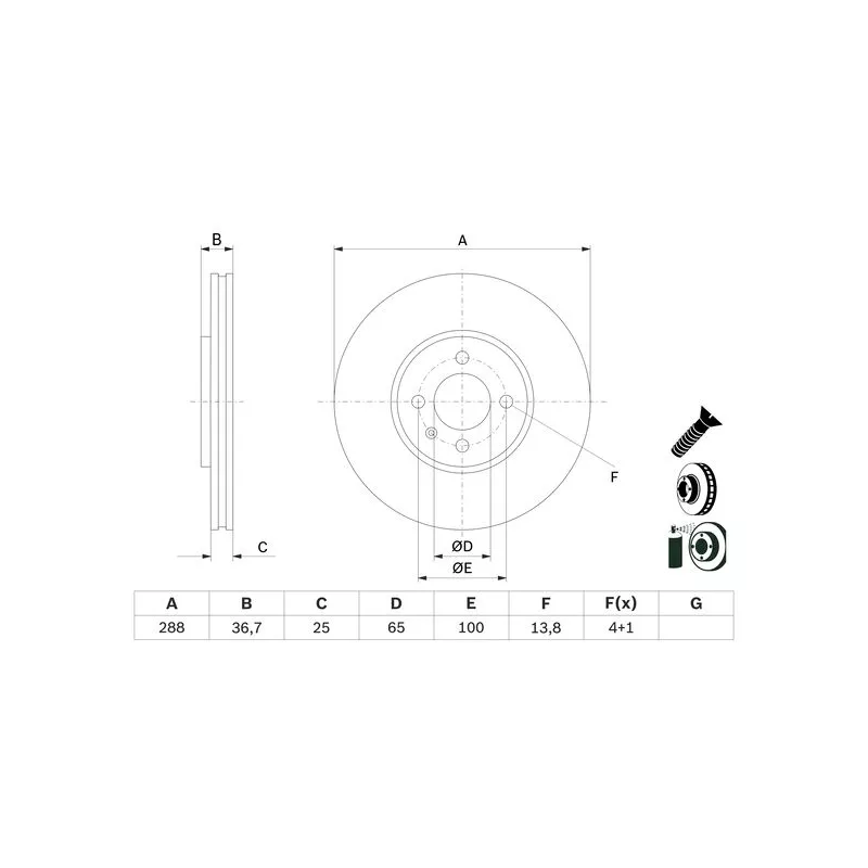 Jeu de 2 disques de frein avant BOSCH 0 986 479 E81