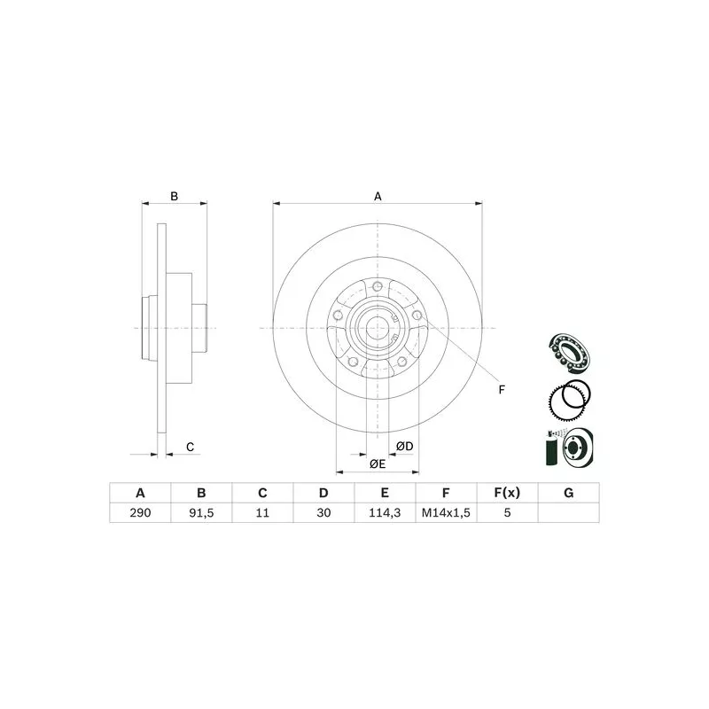Jeu de 2 disques de frein arrière BOSCH 0 986 479 F24
