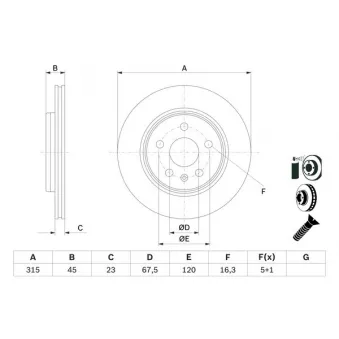 Jeu de 2 disques de frein arrière BOSCH 0 986 479 F53