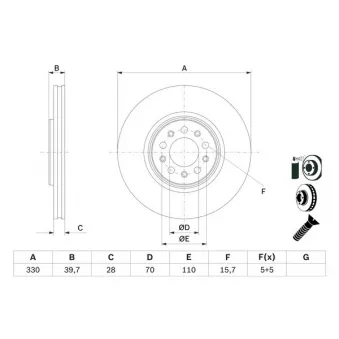 Jeu de 2 disques de frein avant BOSCH 0 986 479 F66