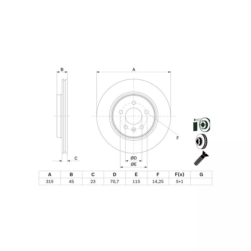 Jeu de 2 disques de frein arrière BOSCH 0 986 479 F85