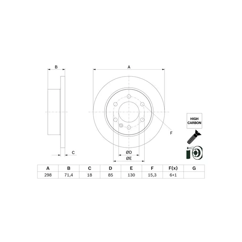 Jeu de 2 disques de frein arrière BOSCH 0 986 479 H06