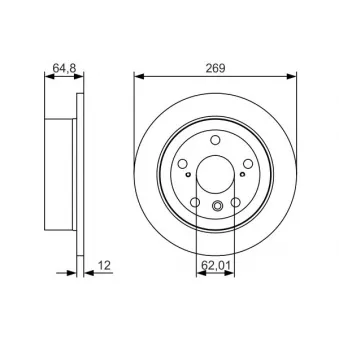 Jeu de 2 disques de frein arrière BOSCH