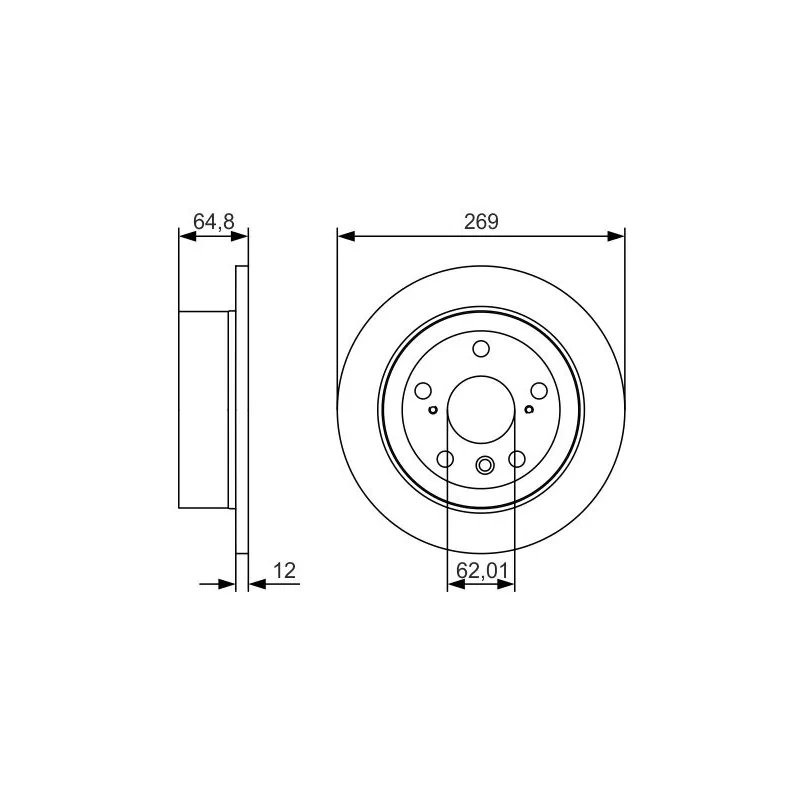 Jeu de 2 disques de frein arrière BOSCH 0 986 479 T13