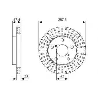 Jeu de 2 disques de frein avant BOSCH 0 986 479 U05