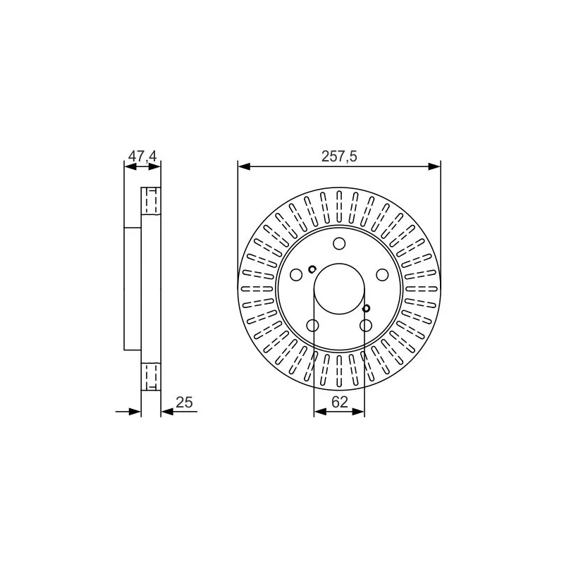 Jeu de 2 disques de frein avant BOSCH 0 986 479 U05